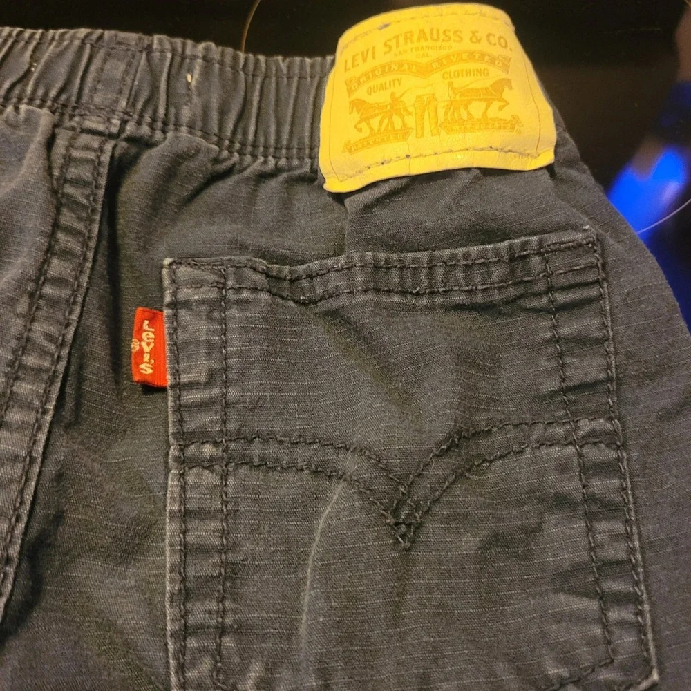 Levi Strauss Co Boys Cargo Shorts Blue Youth 6 Elastic Waist Kid Children Sunmer